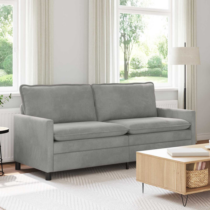 Soffa Ljusgrå 196 X 81 X 87,5 Cm Sammet