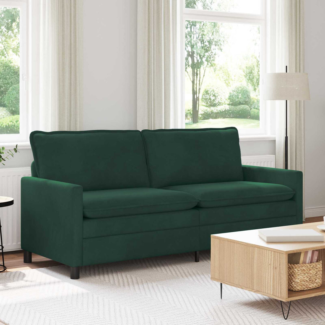 Soffa Mörkgrön 196 X 81 X 87,5 Cm Sammet