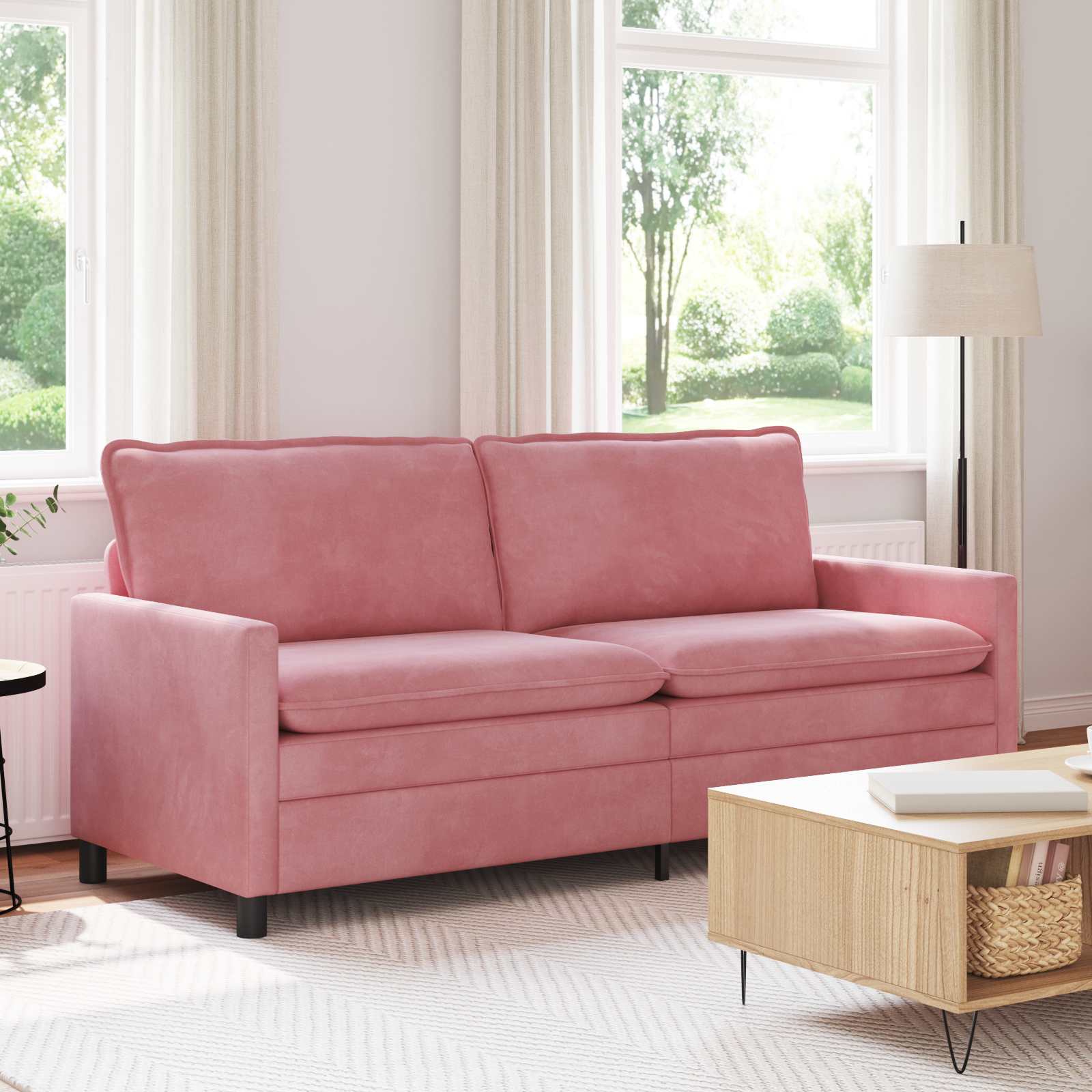 Soffa Rosa 196 X 81 X 87,5 Cm Sammet