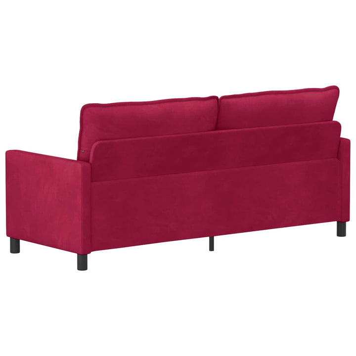 Soffa Vinröd 196 X 81 X 87,5 Cm Sammet
