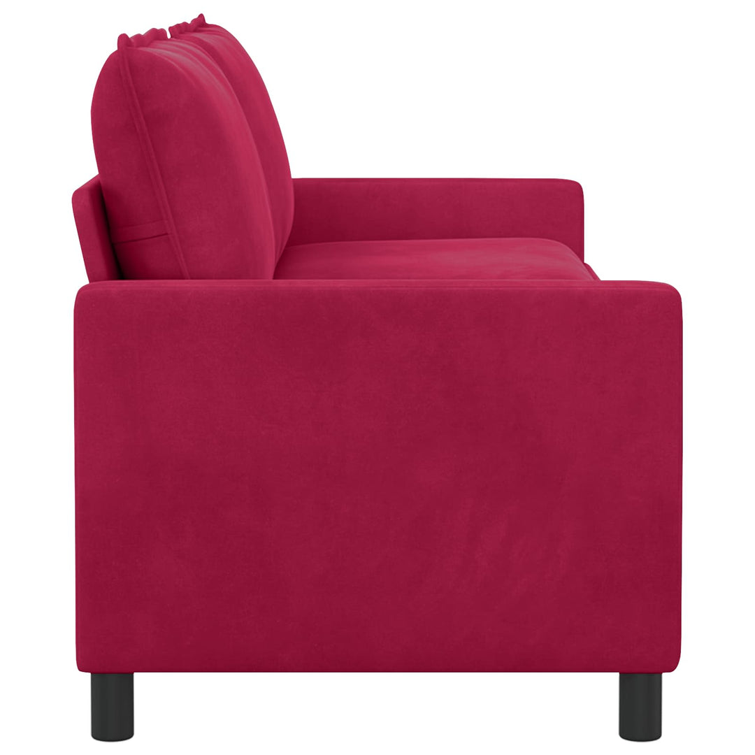 Soffa Vinröd 196 X 81 X 87,5 Cm Sammet