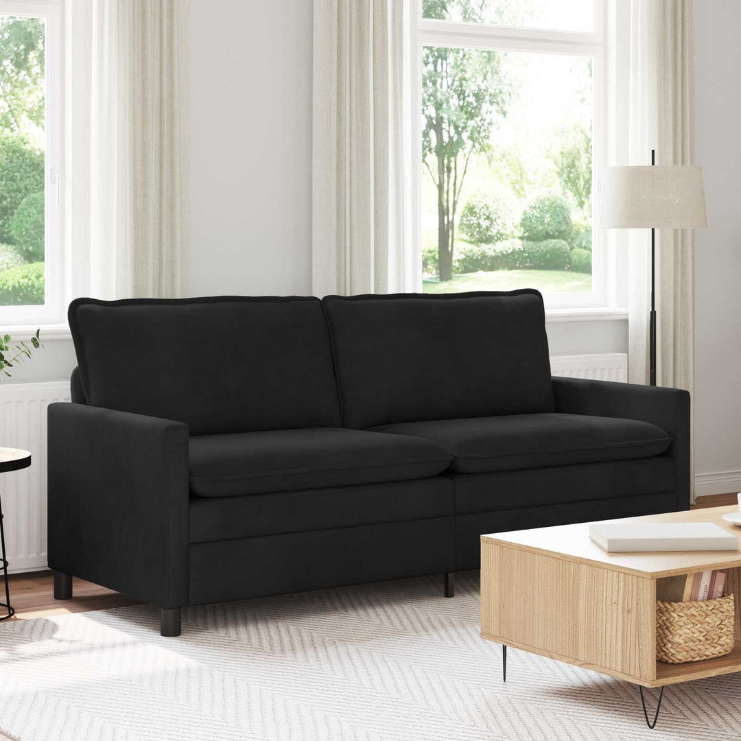 Soffa Svart 196 X 81 X 87,5 Cm Sammet