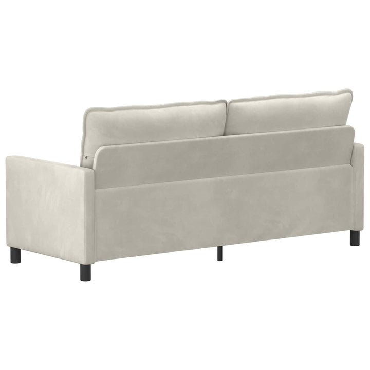 Soffa Gräddvit 196 X 81 X 87,5 Cm Sammet