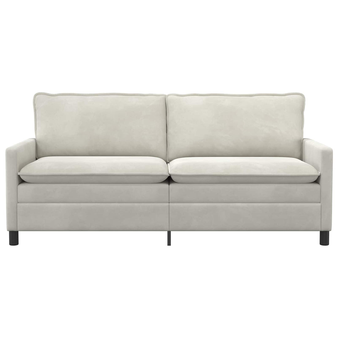Soffa Gräddvit 196 X 81 X 87,5 Cm Sammet