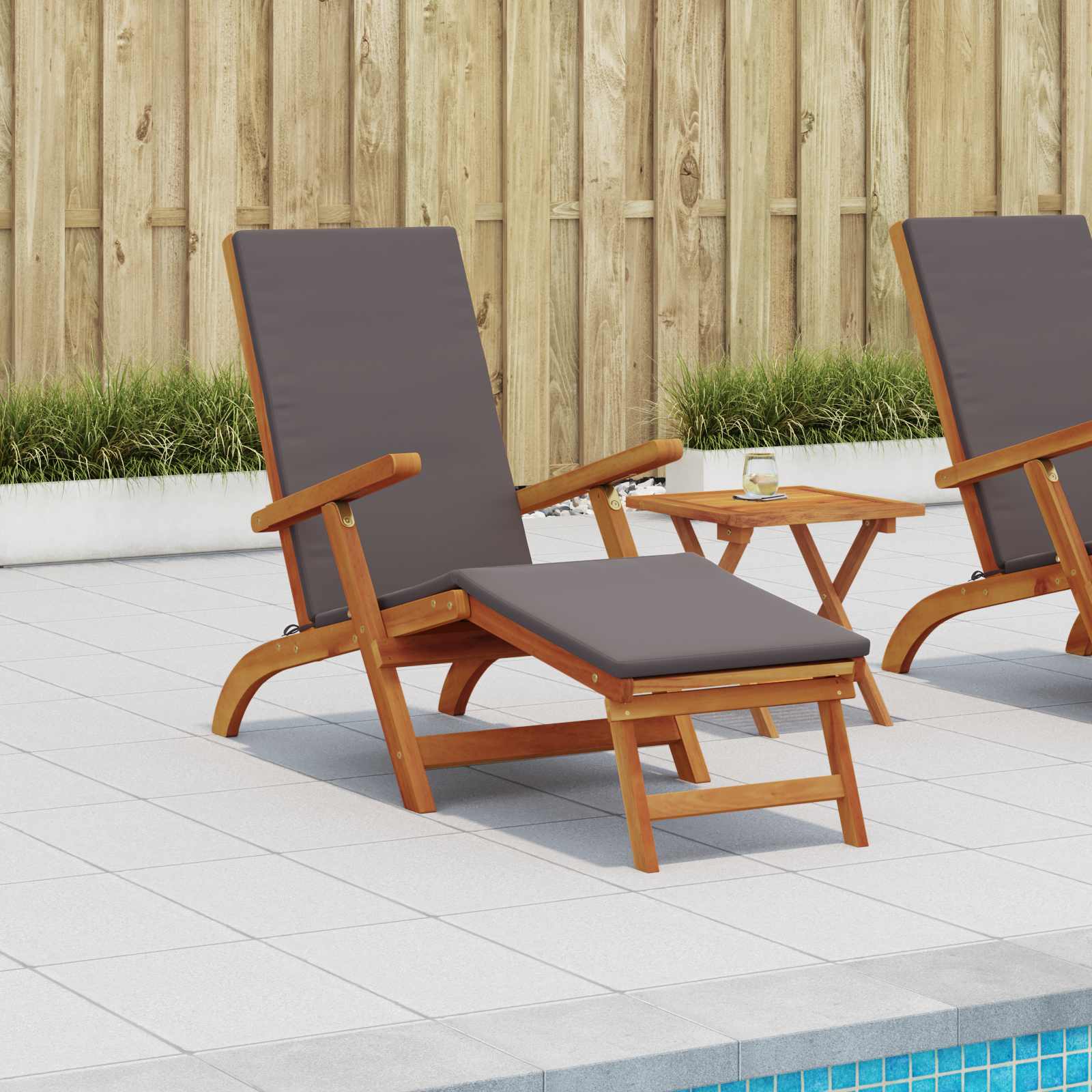 Reclining Och Fällbar Solstol 55 X 146 X 91 Cm