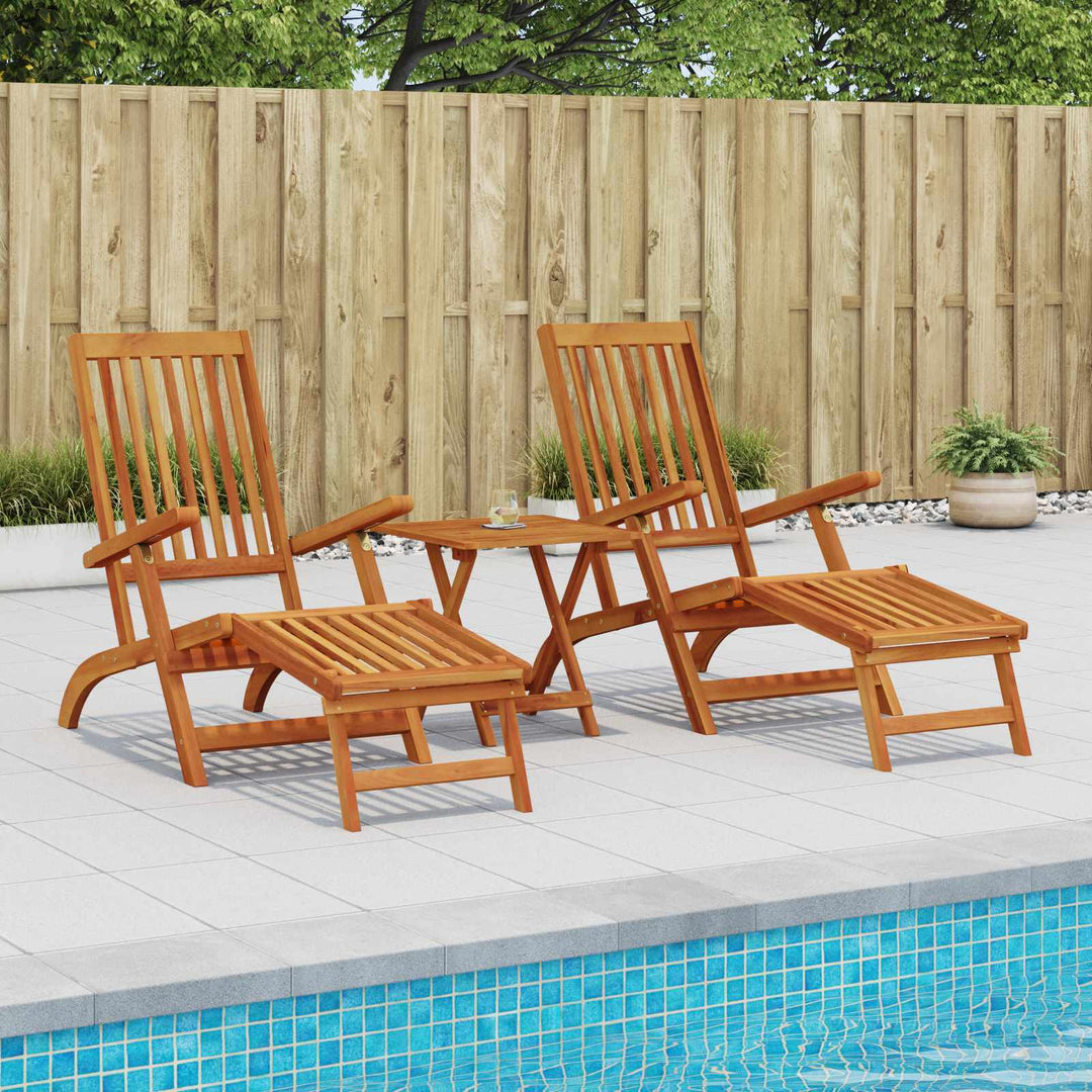 Reclining Och Fällbar Solstol 2 Pcs 55 X 146 X 91 Cm