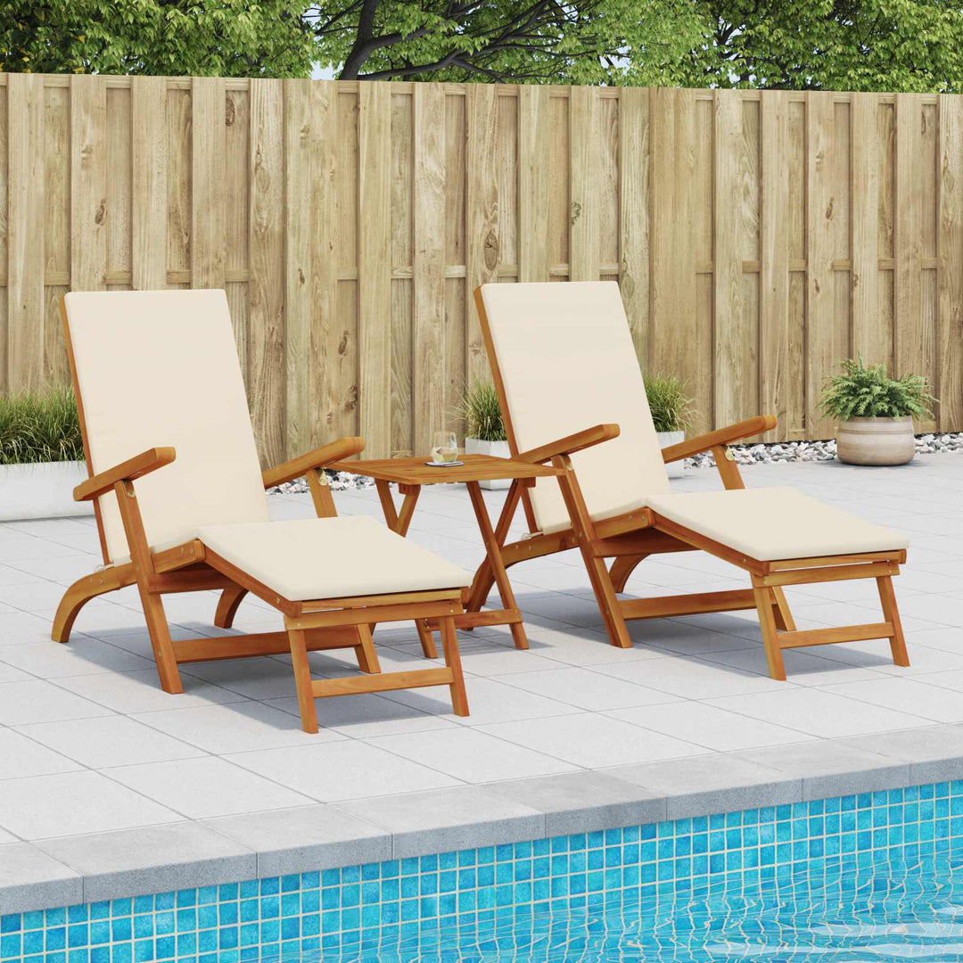 Reclining Och Fällbar Solstol 2 Pcs 55 X 146 X 91 Cm