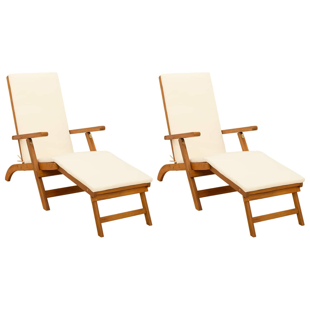 Reclining Och Fällbar Solstol 2 Pcs 55 X 146 X 91 Cm