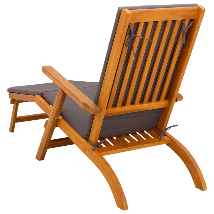 Reclining Och Fällbar Solstol 2 Pcs Grå 55 X 146 X 91 Cm