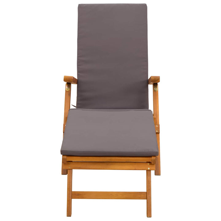 Reclining Och Fällbar Solstol 2 Pcs Grå 55 X 146 X 91 Cm