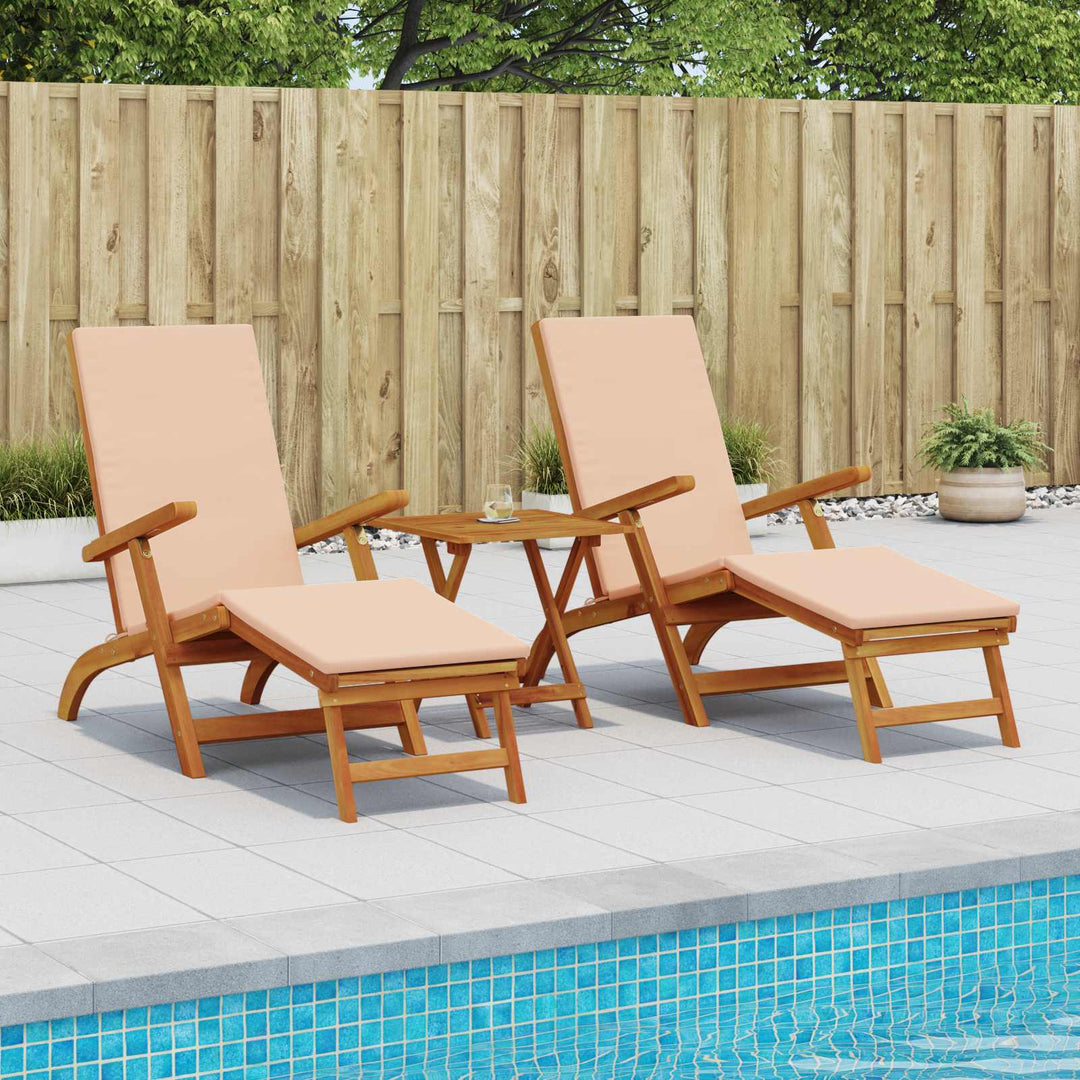 Reclining Och Fällbar Solstol 2 Pcs 55 X 146 X 91 Cm
