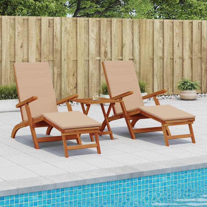 Reclining Och Fällbar Solstol 2 Pcs 55 X 146 X 91 Cm