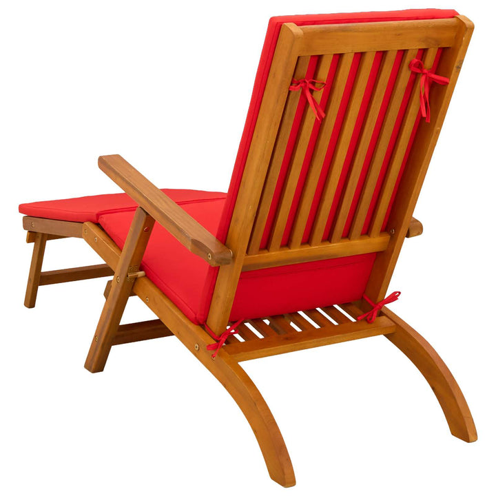 Reclining Och Fällbar Solstol 2 Pcs Röd 55 X 146 X 91 Cm