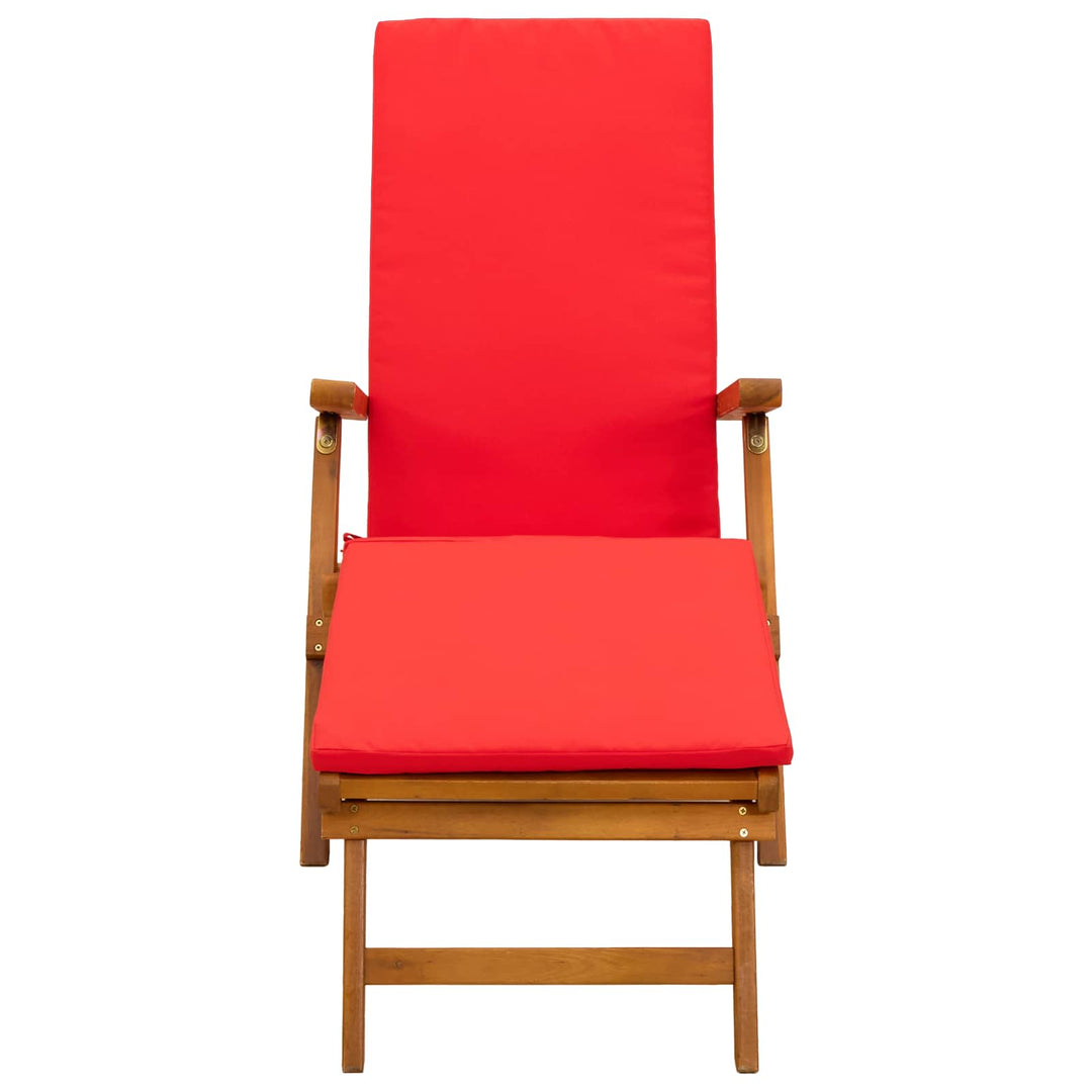 Reclining Och Fällbar Solstol 2 Pcs Röd 55 X 146 X 91 Cm