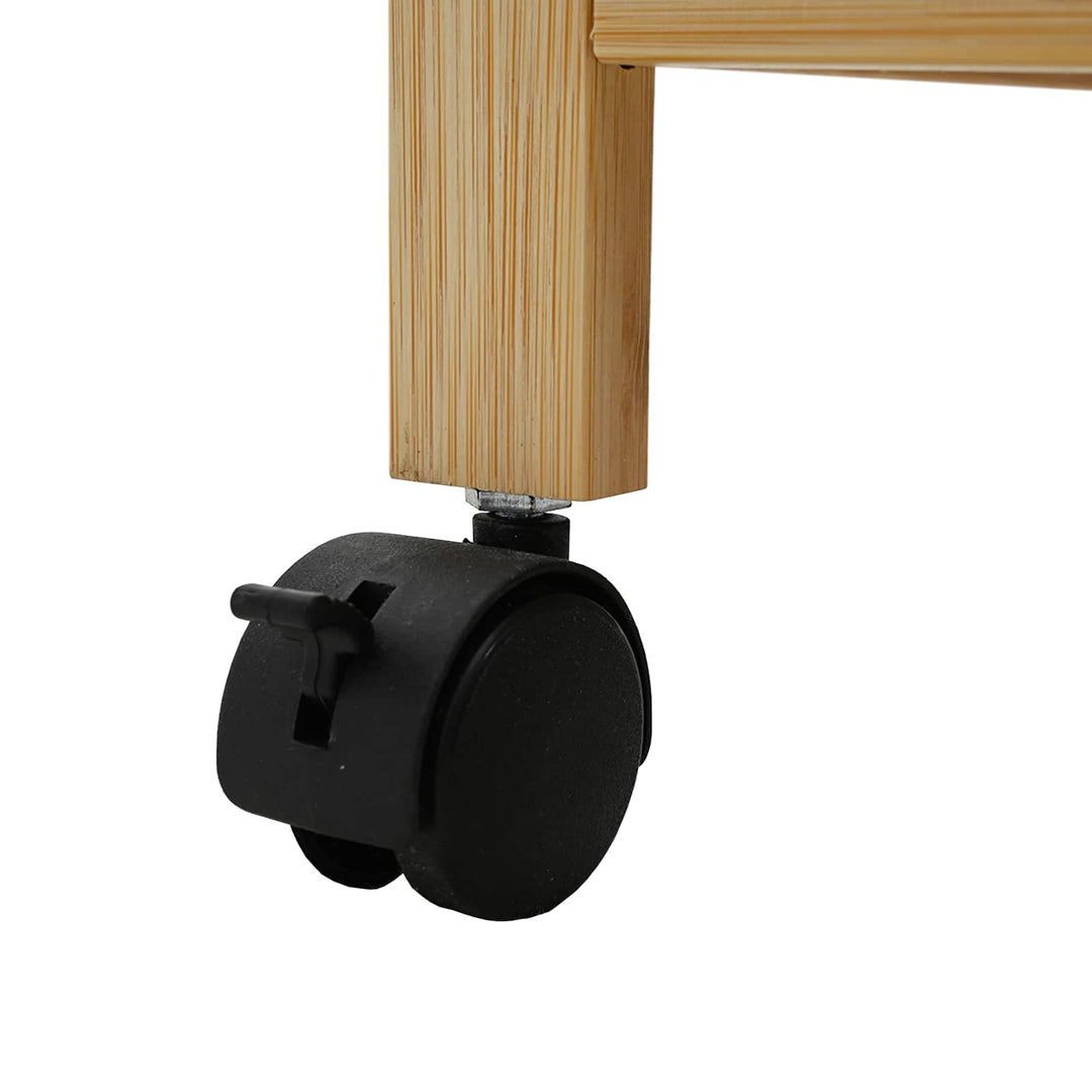 Köksvagn Med Hjul Naturfärg 60 X 18 X 97 Cm Bambus