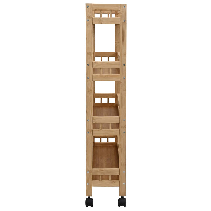 Köksvagn Med Hjul Naturfärg 60 X 18 X 97 Cm Bambus