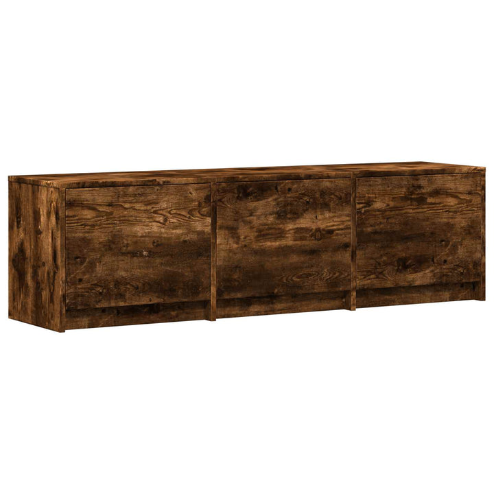 Tv-Bänk Med Led Rökt Ek 140 X 34 X 40 Cm Konstruerat Trä