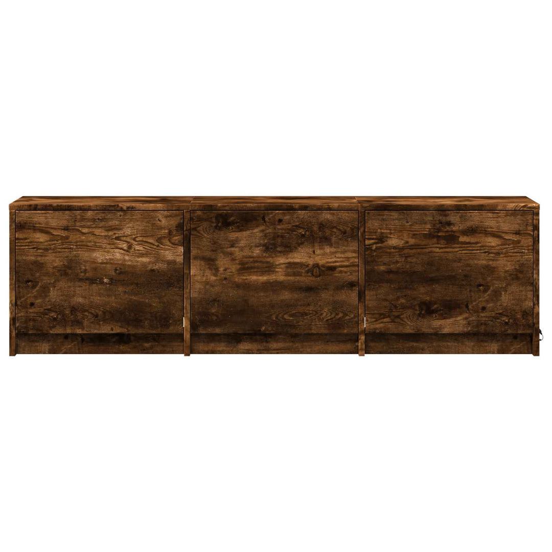 Tv-Bänk Med Led Rökt Ek 140 X 34 X 40 Cm Konstruerat Trä