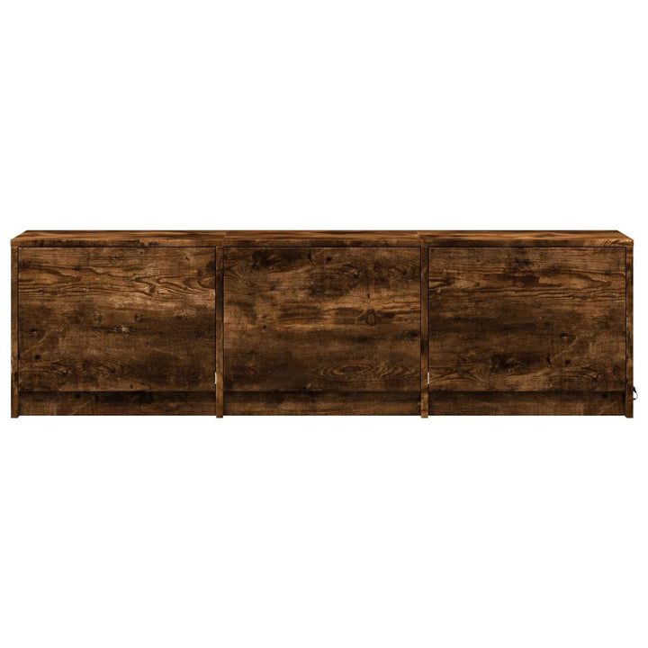 Tv-Bänk Med Led Rökt Ek 140 X 34 X 40 Cm Konstruerat Trä