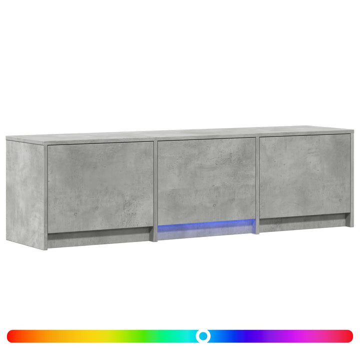 Tv-Bänk Med Led Betonggrå 140 X 34 X 40 Cm Konstruerat Trä