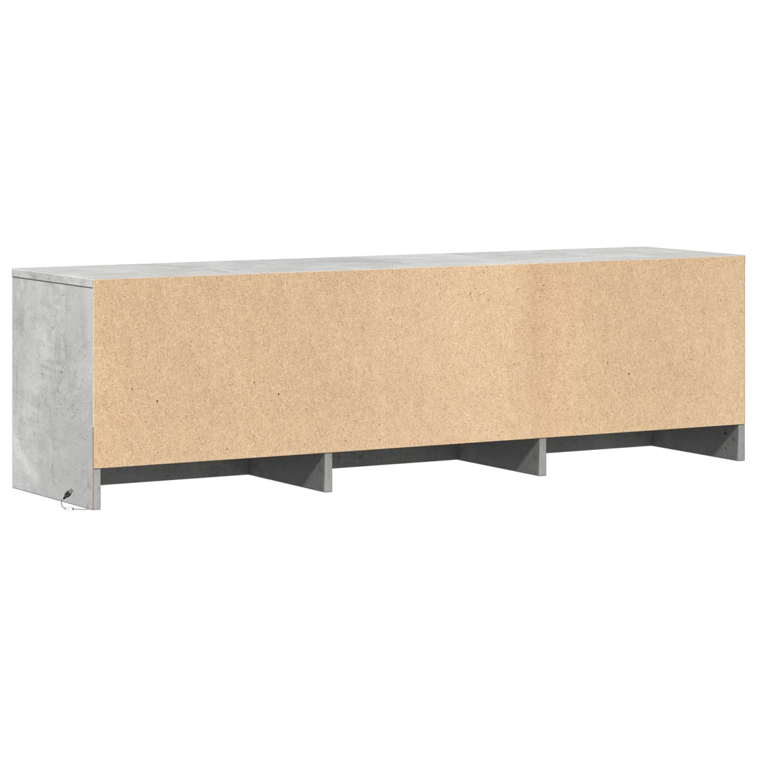 Tv-Bänk Med Led Betonggrå 140 X 34 X 40 Cm Konstruerat Trä