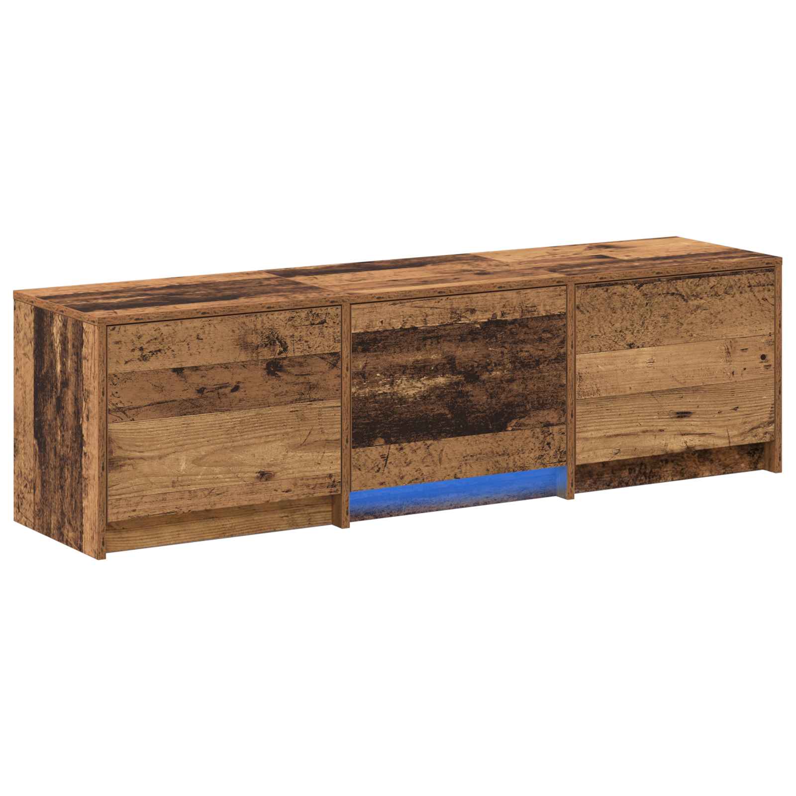 Tv-Bänk Med Led Gammalt Trä 140 X 34 X 40 Cm Konstruerat Trä