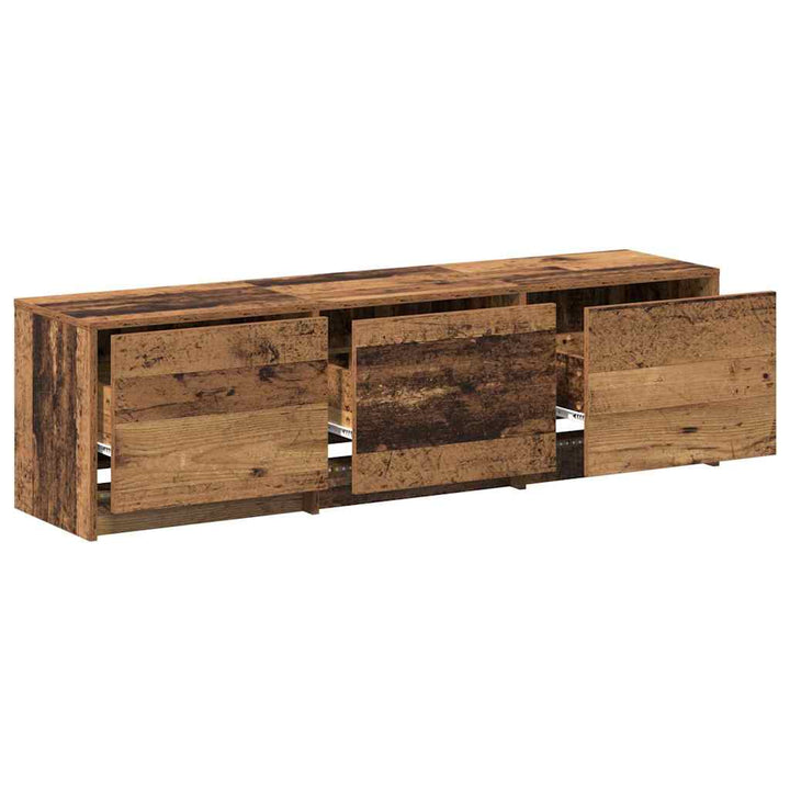 Tv-Bänk Med Led Gammalt Trä 140 X 34 X 40 Cm Konstruerat Trä