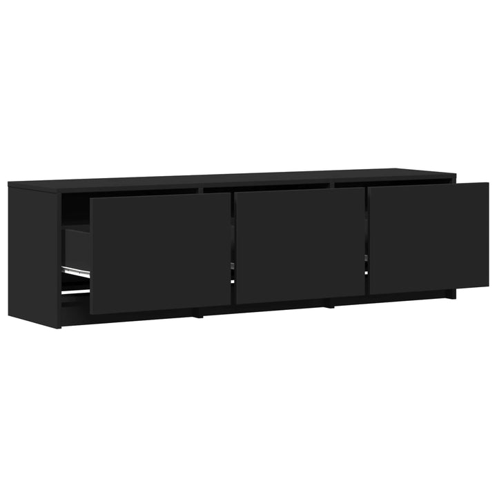 Tv-Bänk Med Led Med Led Svart 140 X 34 X 40 Cm Konstruerat Trä