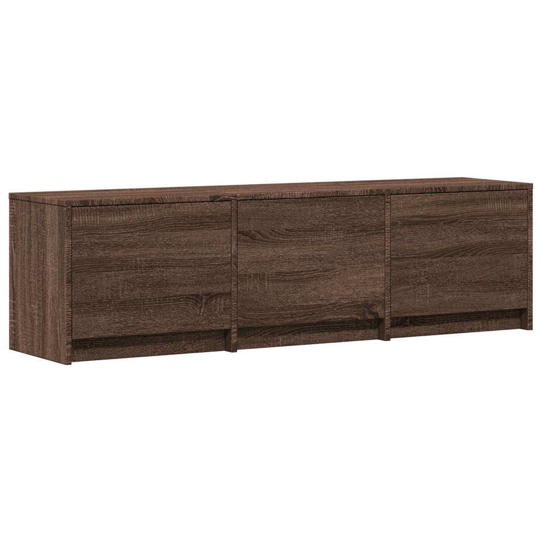 Tv-Bänk Med Led Brun Ek 140 X 34 X 40 Cm Konstruerat Trä