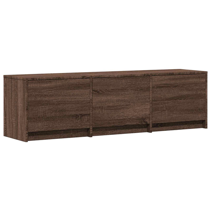 Tv-Bänk Med Led Brun Ek 140 X 34 X 40 Cm Konstruerat Trä