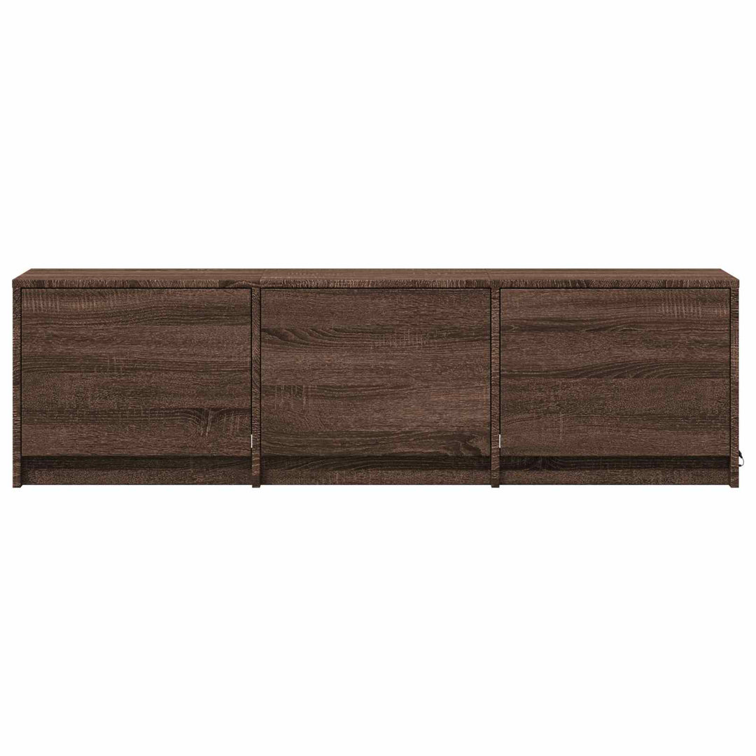 Tv-Bänk Med Led Brun Ek 140 X 34 X 40 Cm Konstruerat Trä