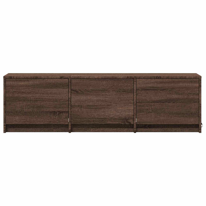 Tv-Bänk Med Led Brun Ek 140 X 34 X 40 Cm Konstruerat Trä
