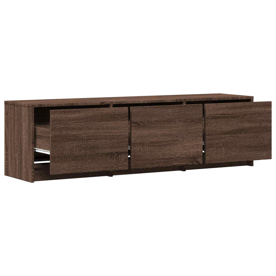 Tv-Bänk Med Led Brun Ek 140 X 34 X 40 Cm Konstruerat Trä