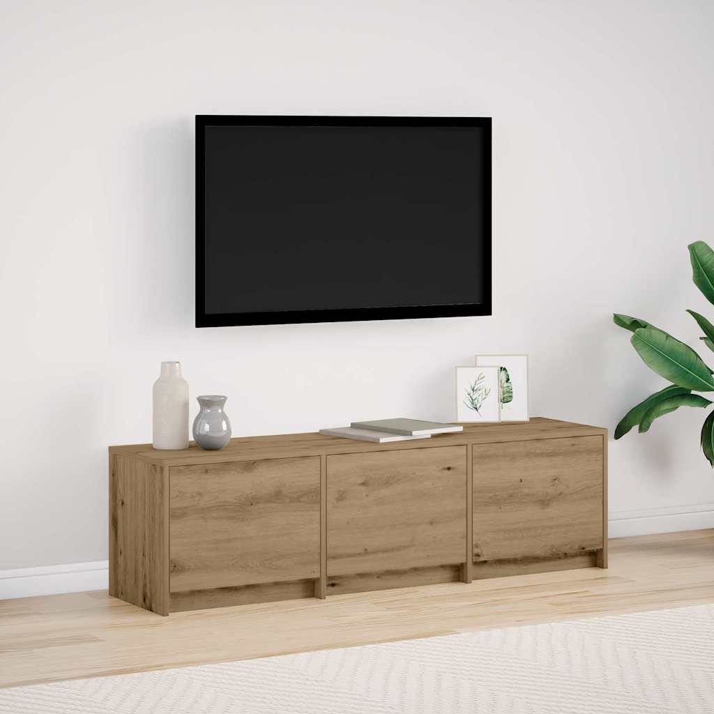 Tv-Bänk Med Led Artisan Ek 140 X 34 X 40 Cm Konstruerat Trä