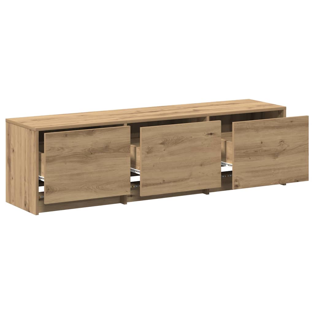 Tv-Bänk Med Led Artisan Ek 140 X 34 X 40 Cm Konstruerat Trä