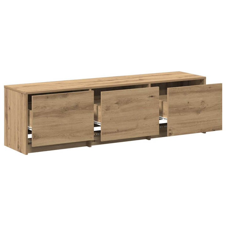 Tv-Bänk Med Led Artisan Ek 140 X 34 X 40 Cm Konstruerat Trä