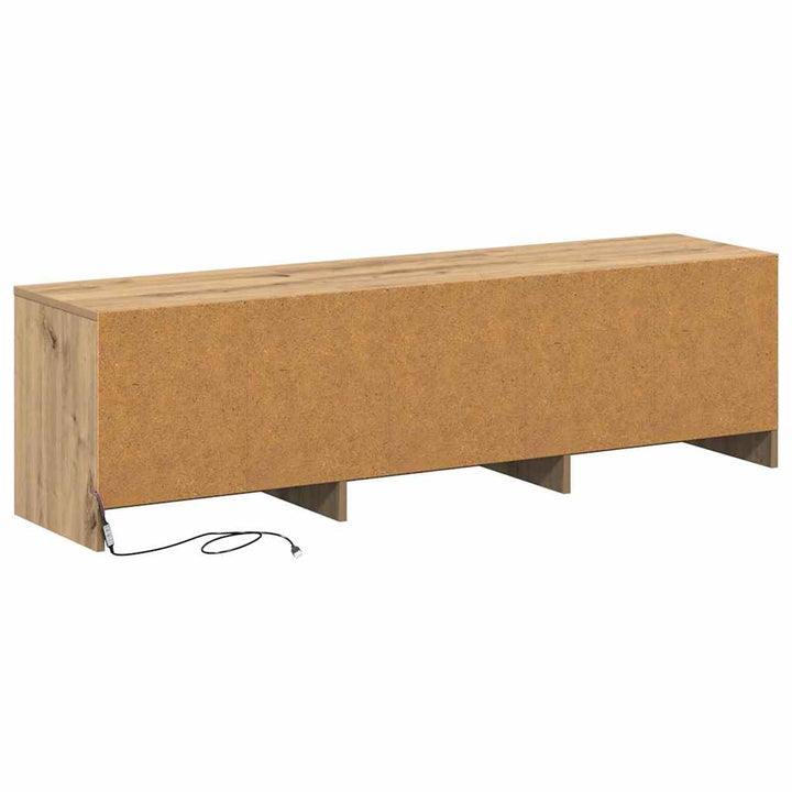 Tv-Bänk Med Led Artisan Ek 140 X 34 X 40 Cm Konstruerat Trä