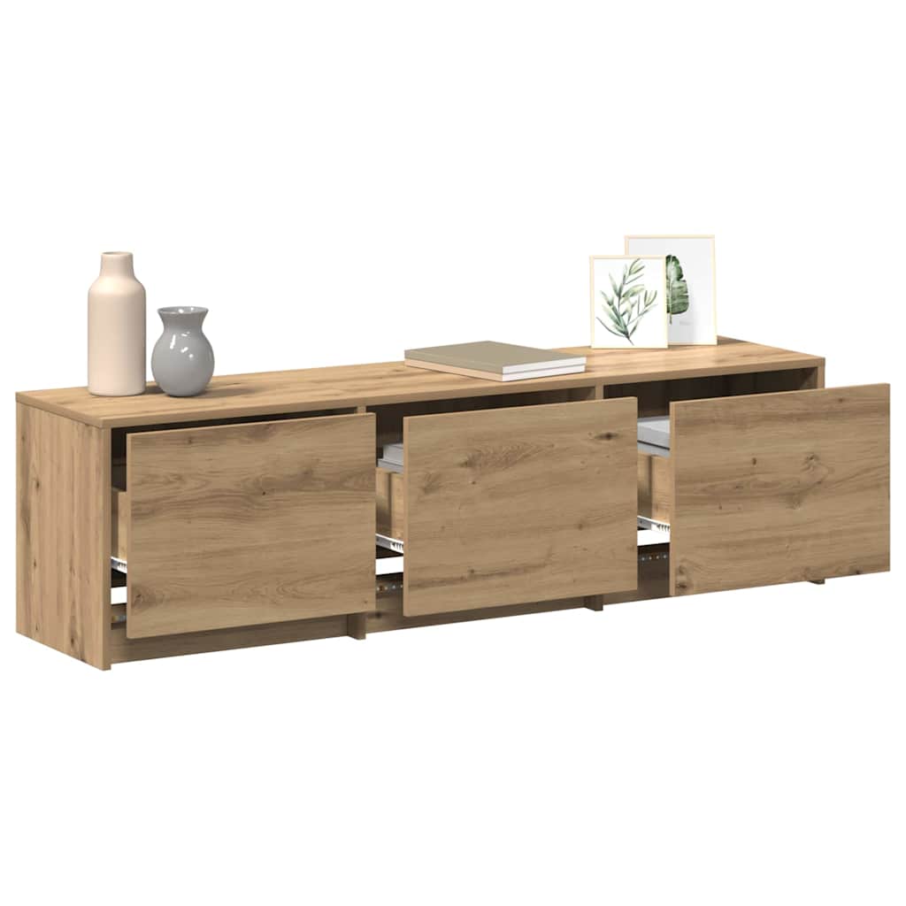 Tv-Bänk Med Led Artisan Ek 140 X 34 X 40 Cm Konstruerat Trä