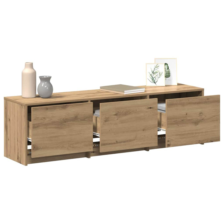 Tv-Bänk Med Led Artisan Ek 140 X 34 X 40 Cm Konstruerat Trä