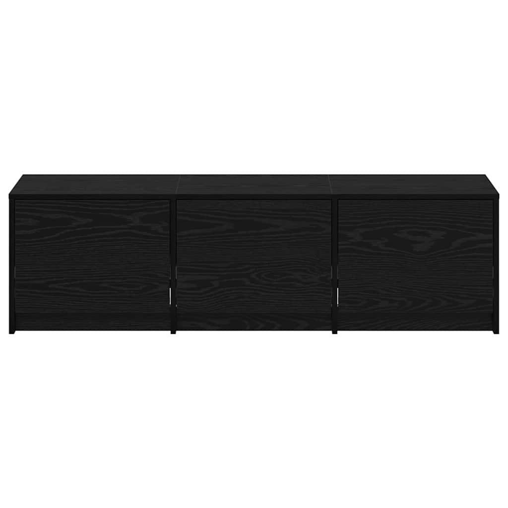 Tv-Bänk Med Led Svart Ek 140 X 34 X 40 Cm Konstruerat Trä