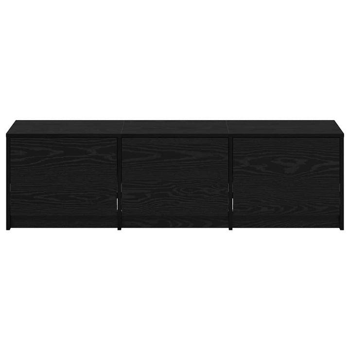 Tv-Bänk Med Led Svart Ek 140 X 34 X 40 Cm Konstruerat Trä