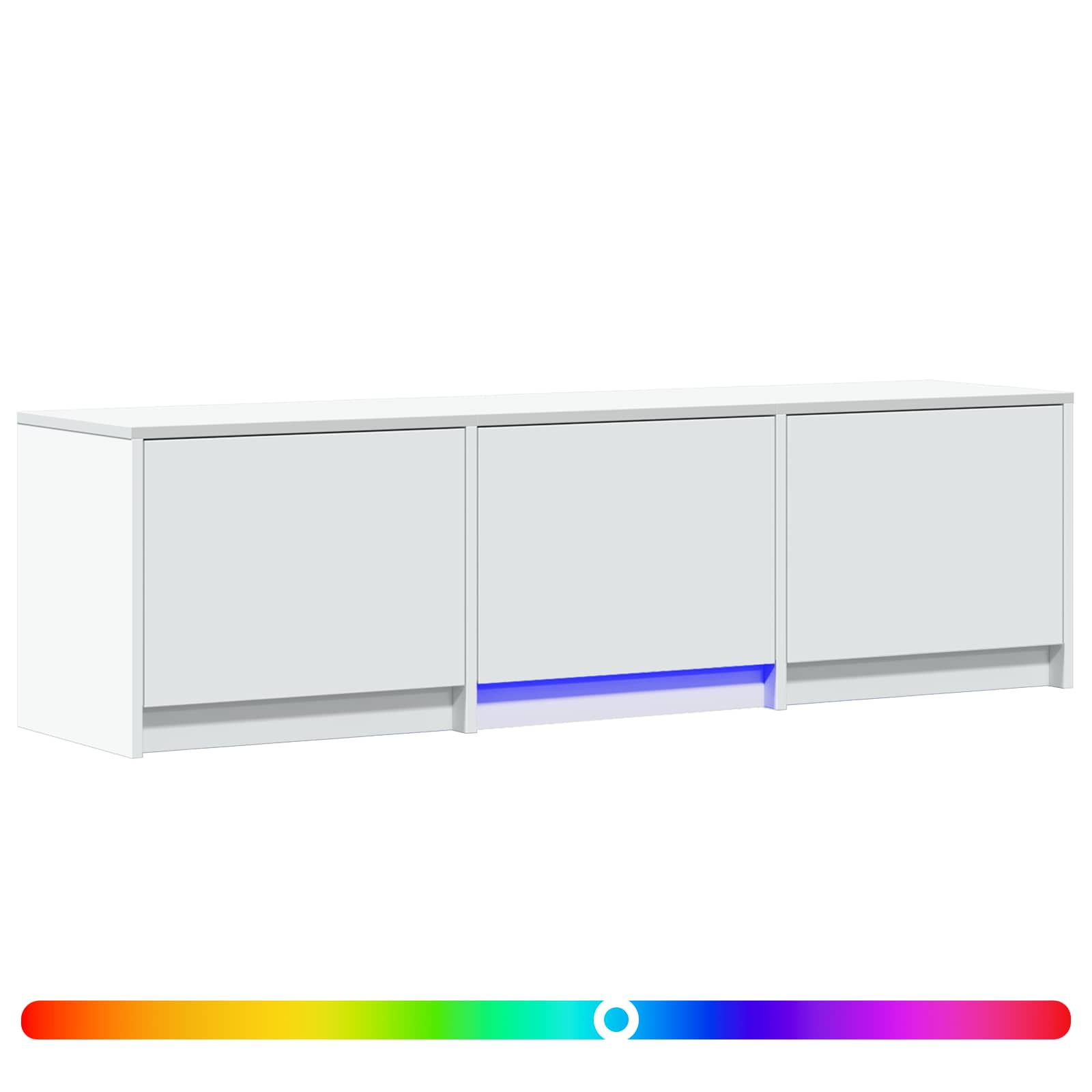 Tv-Bänk Med Led Med Låda Vit 140 X 34 X 40 Cm Konstruerat Trä