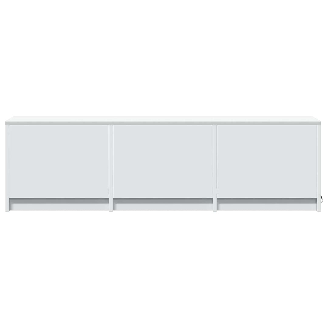 Tv-Bänk Med Led Med Låda Vit 140 X 34 X 40 Cm Konstruerat Trä