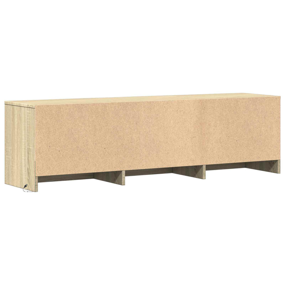 Tv-Bänk Med Led Sonoma-Ek 140 X 34 X 40 Cm Konstruerat Trä
