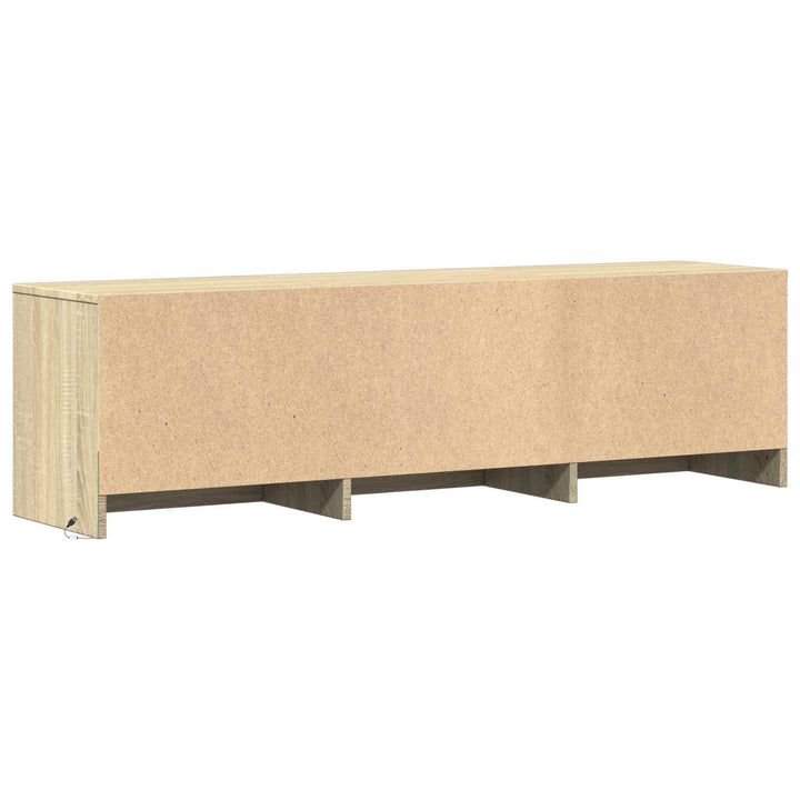 Tv-Bänk Med Led Sonoma-Ek 140 X 34 X 40 Cm Konstruerat Trä