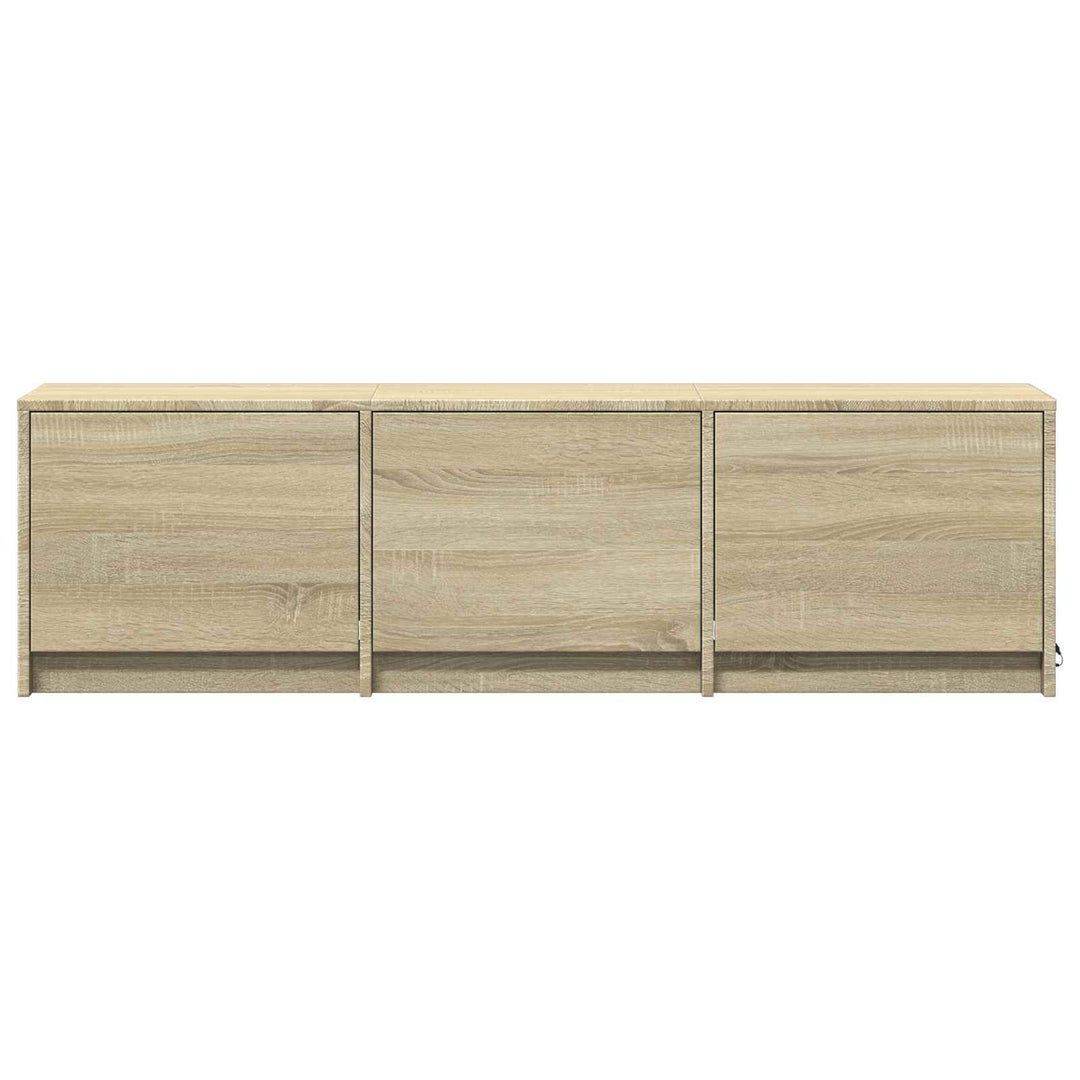 Tv-Bänk Med Led Sonoma-Ek 140 X 34 X 40 Cm Konstruerat Trä