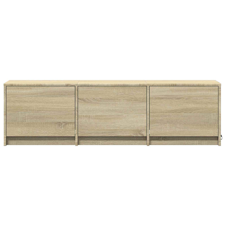 Tv-Bänk Med Led Sonoma-Ek 140 X 34 X 40 Cm Konstruerat Trä