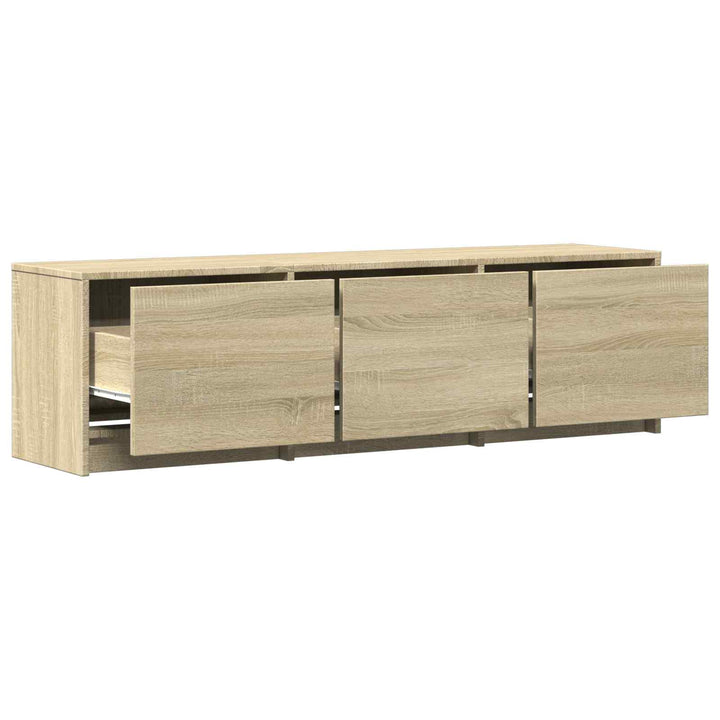 Tv-Bänk Med Led Sonoma-Ek 140 X 34 X 40 Cm Konstruerat Trä