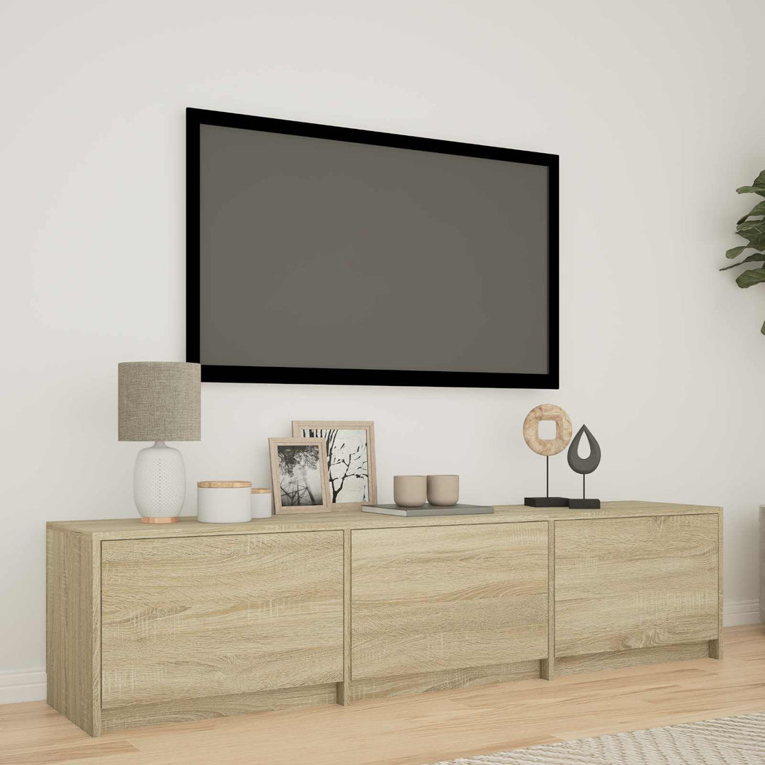 Tv-Bänk Med Led Sonoma-Ek 165 X 34 X 40 Cm Konstruerat Trä