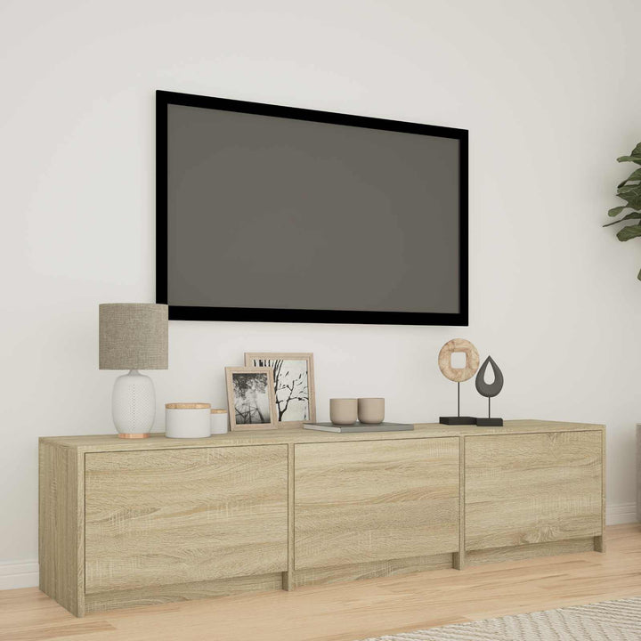 Tv-Bänk Med Led Sonoma-Ek 165 X 34 X 40 Cm Konstruerat Trä